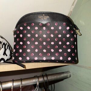 Kate Spade Black and Pink Dotted Cosmetic Bag